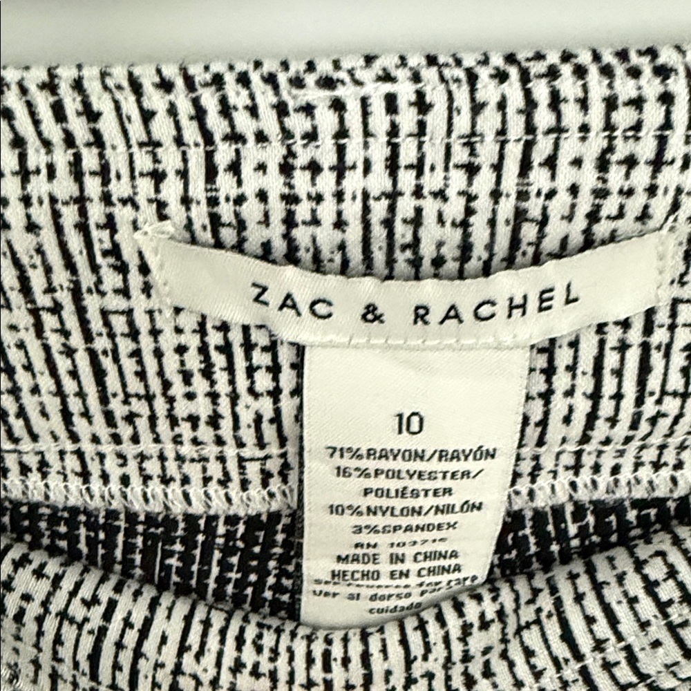 Zac & Rachel Women’s Black and White Patterned Pants Size 10 - Picture 2 of 5